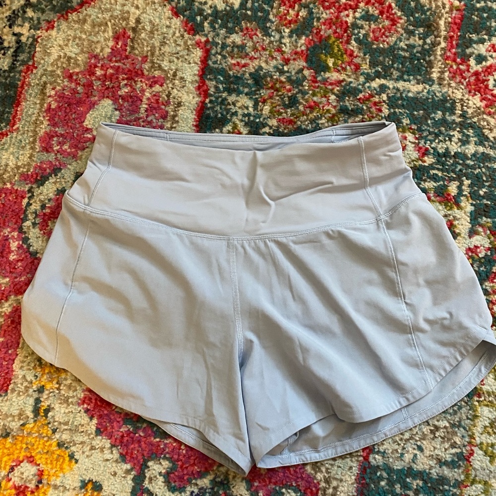 lululemon blue speed ups high rise 4” size 4